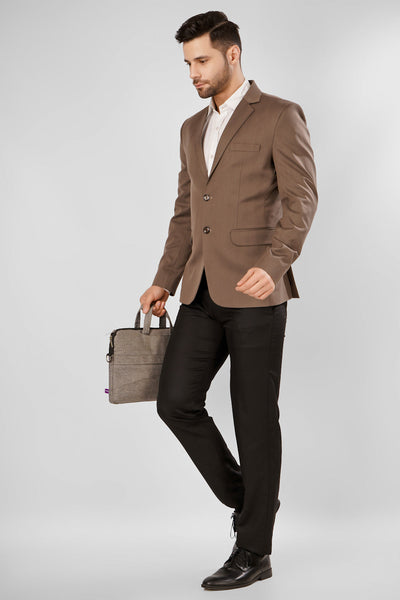 Polyester Cotton Brown Blazer