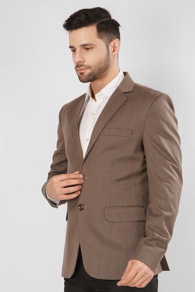 Polyester Cotton Brown Blazer