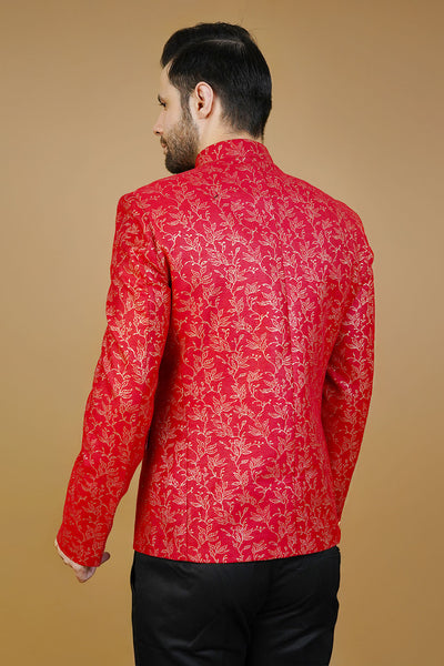 Rayon Red Bandhgala
