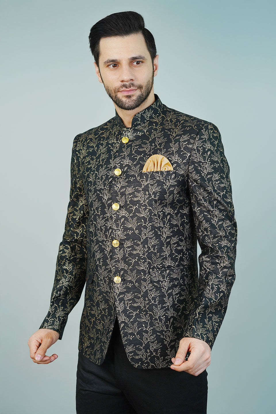 Rayon Black Bandhgala