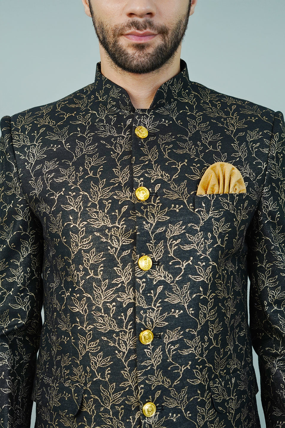 Rayon Black Bandhgala