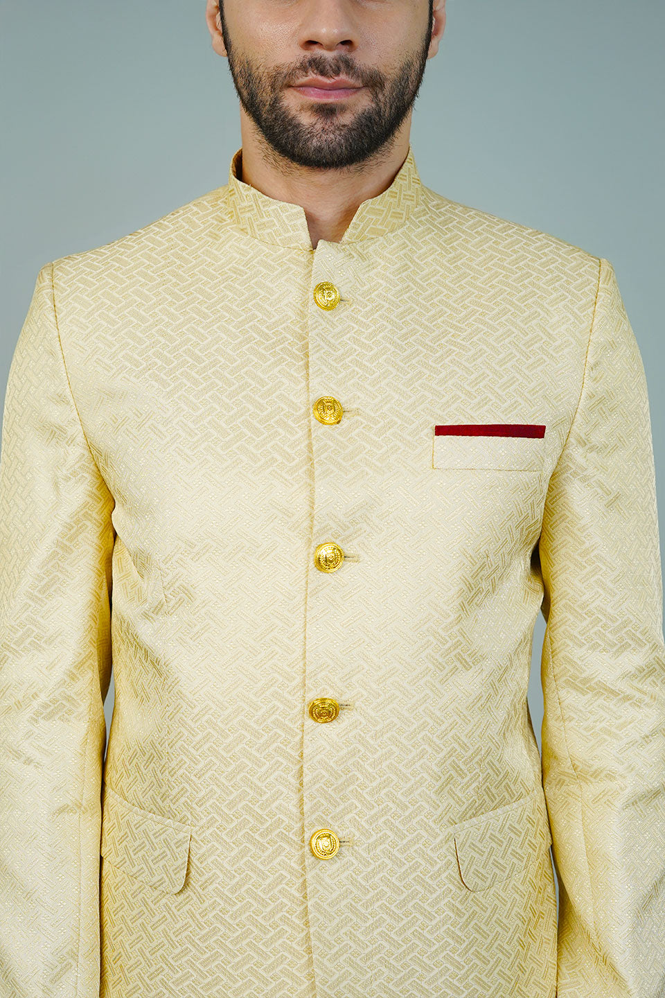 Rayon Beige Bandhgala