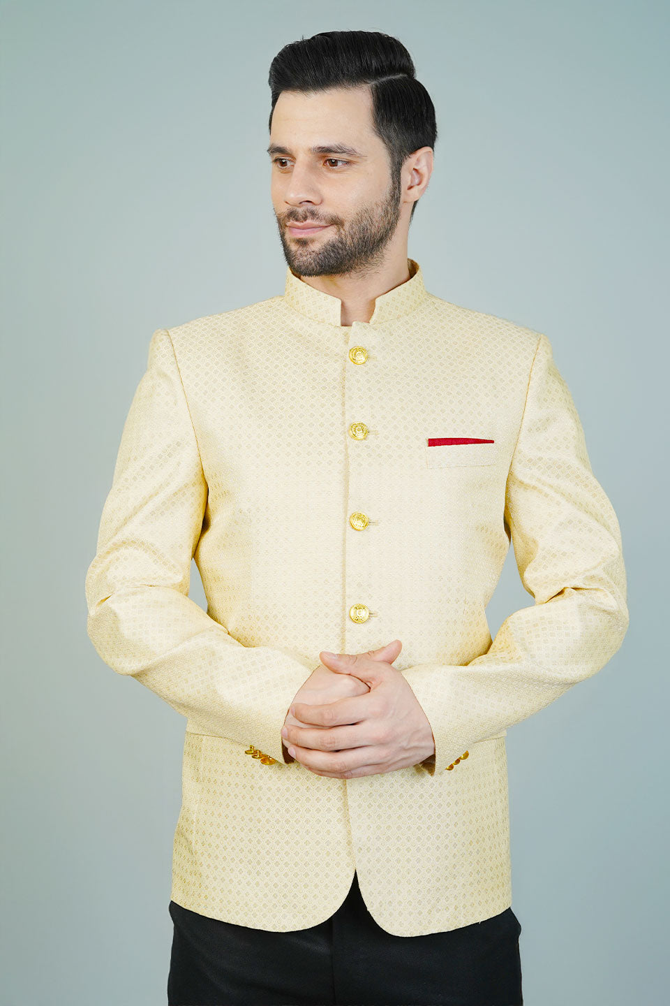 Rayon Beige Bandhgala