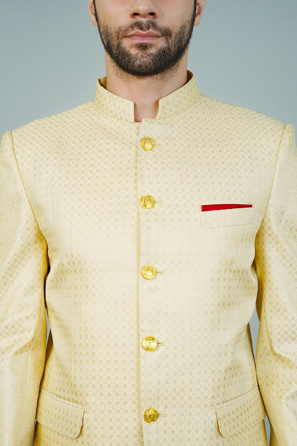 Rayon Beige Bandhgala