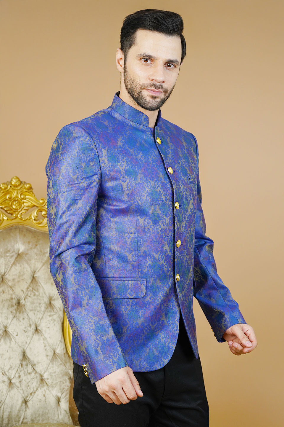 Rayon Blue Bandhgala