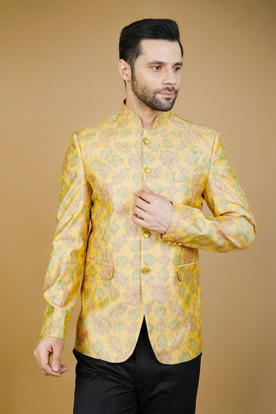Rayon Yellow Bandhgala