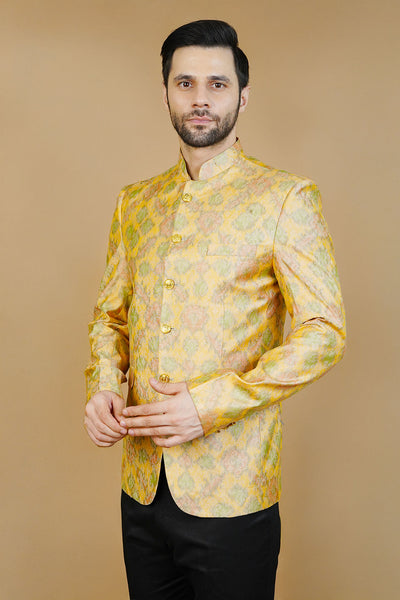 Rayon Yellow Bandhgala