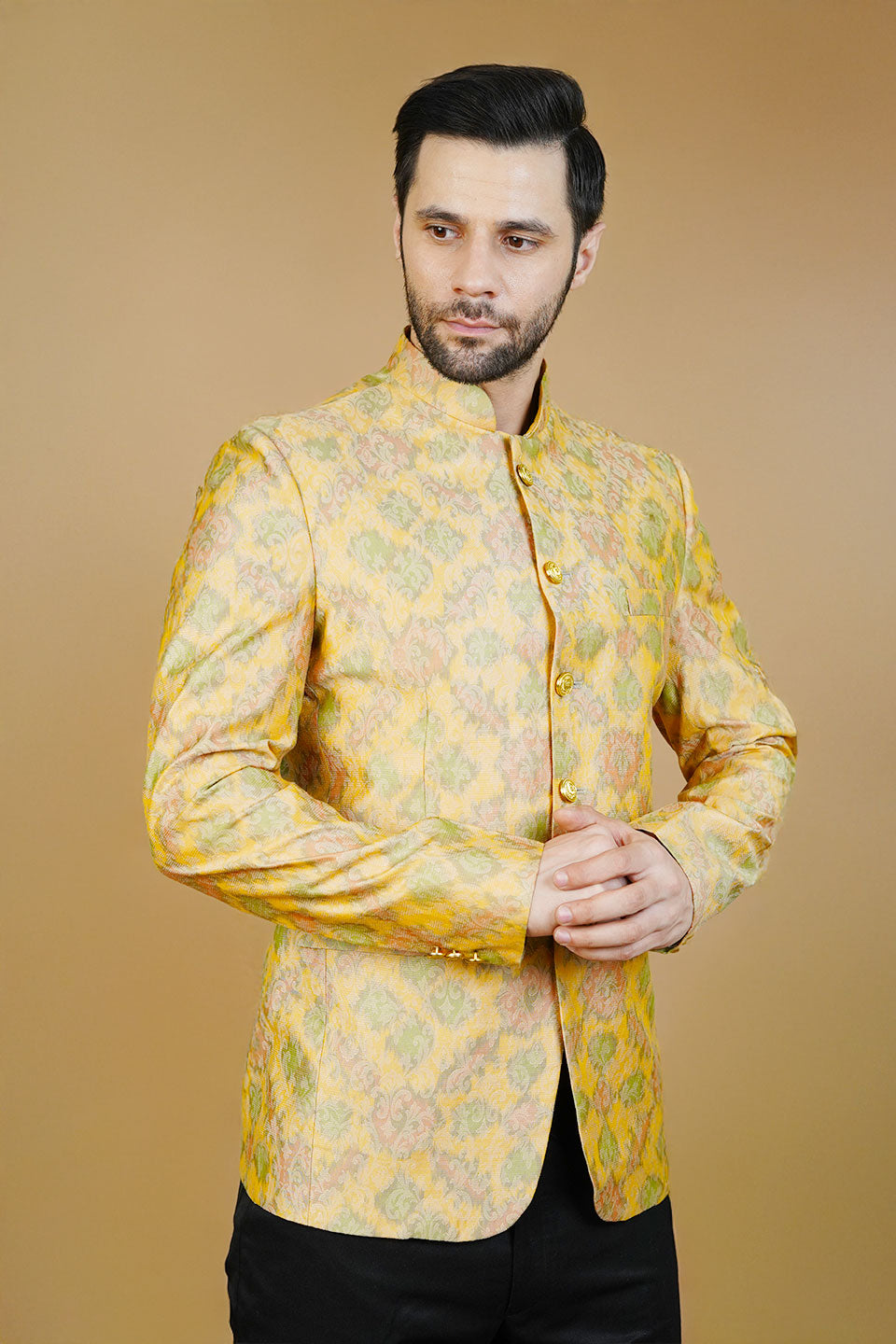 Rayon Yellow Bandhgala