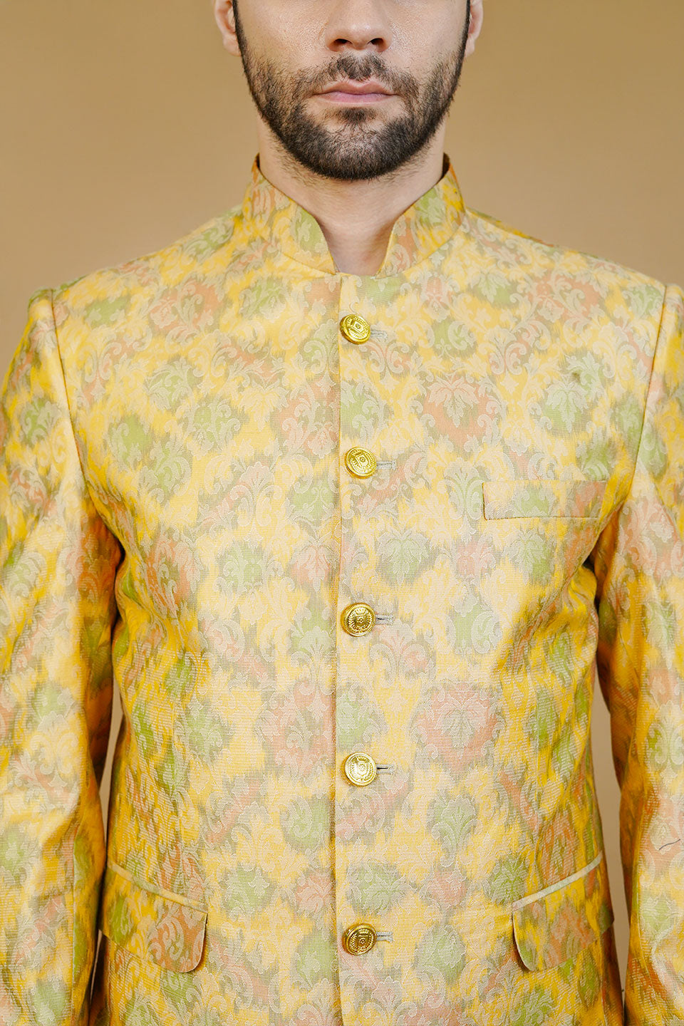 Rayon Yellow Bandhgala