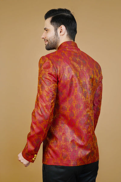 Rayon Red Bandhgala