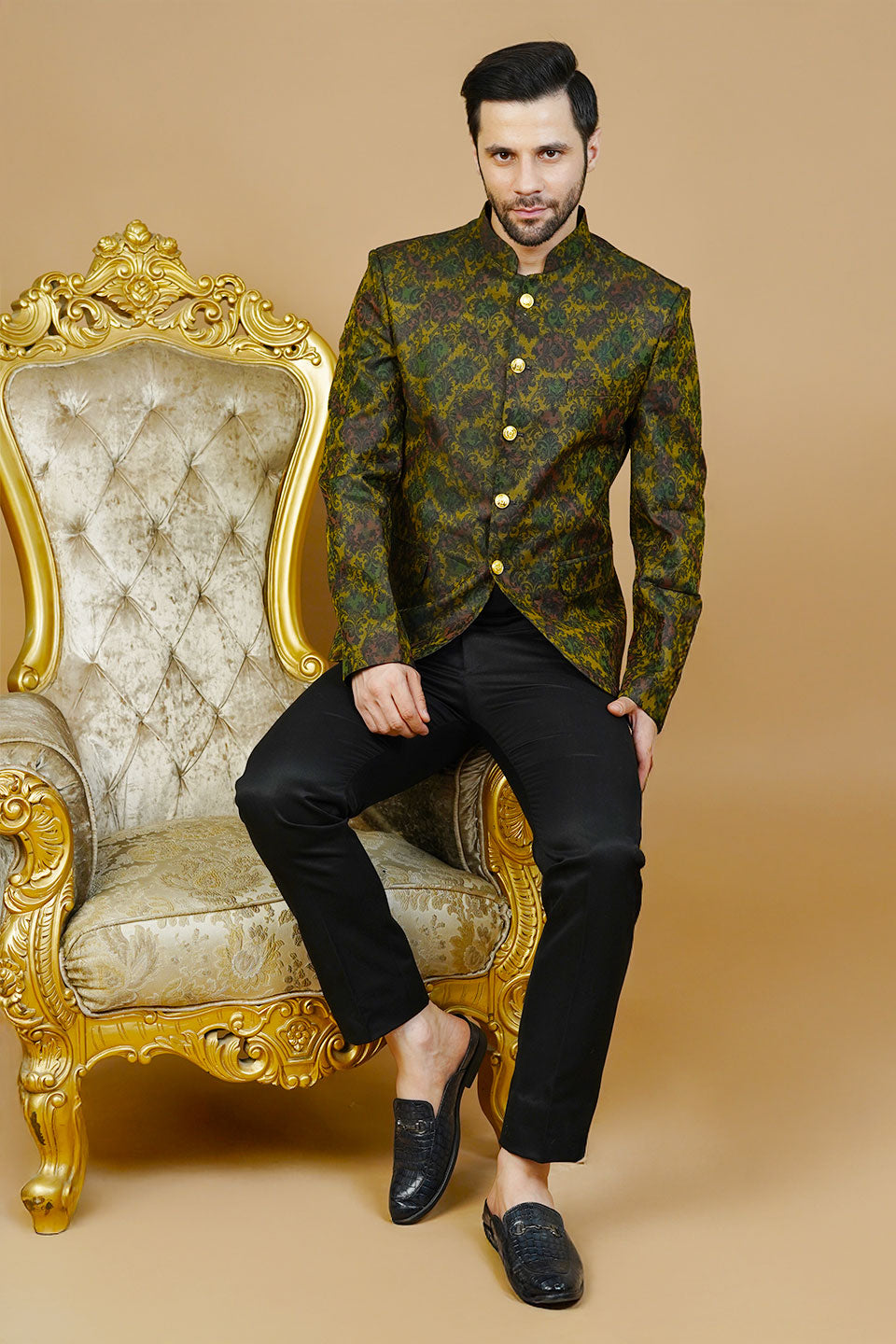 Rayon Green Bandhgala