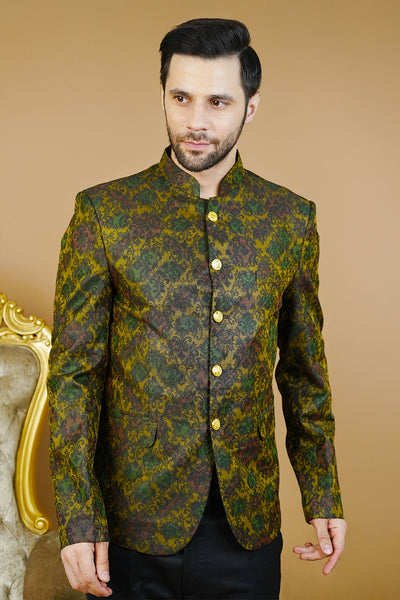 Rayon Green Bandhgala