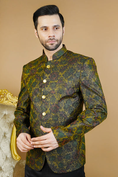 Rayon Green Bandhgala