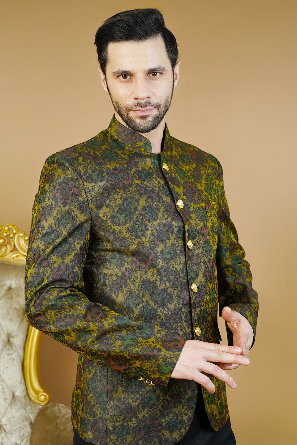 Rayon Green Bandhgala