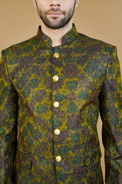 Rayon Green Bandhgala