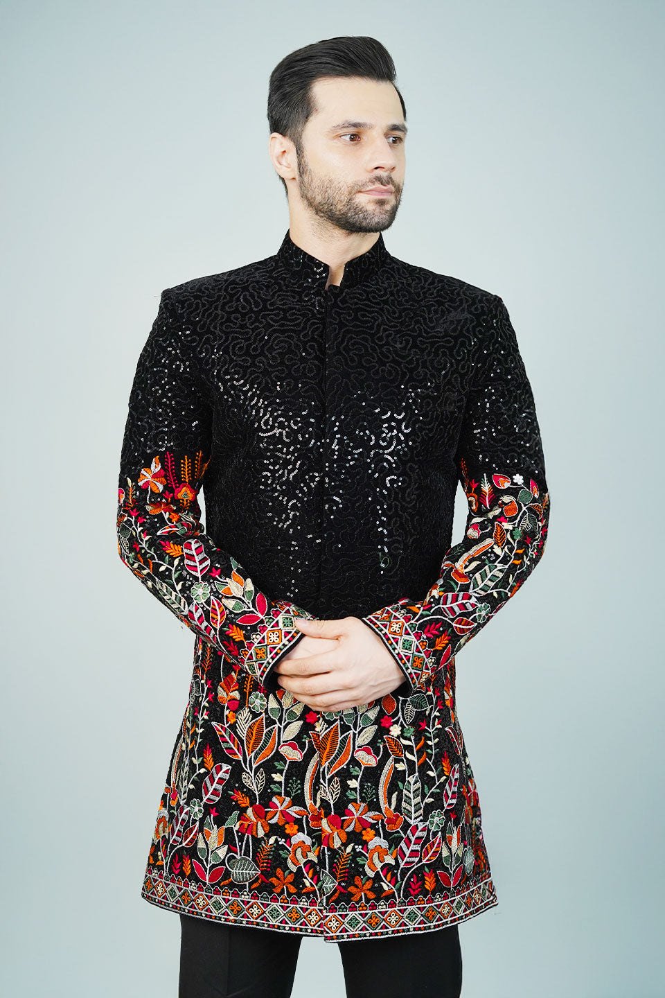 Rayon Black Bandhgala