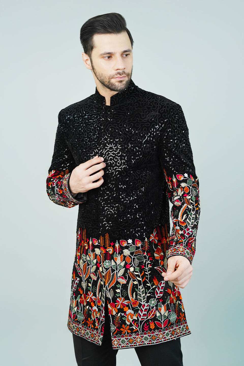 Rayon Black Bandhgala