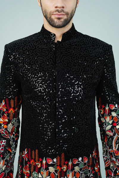 Rayon Black Bandhgala