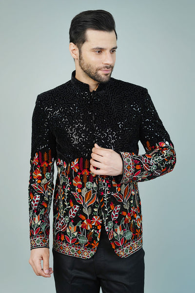 Rayon Black Bandhgala