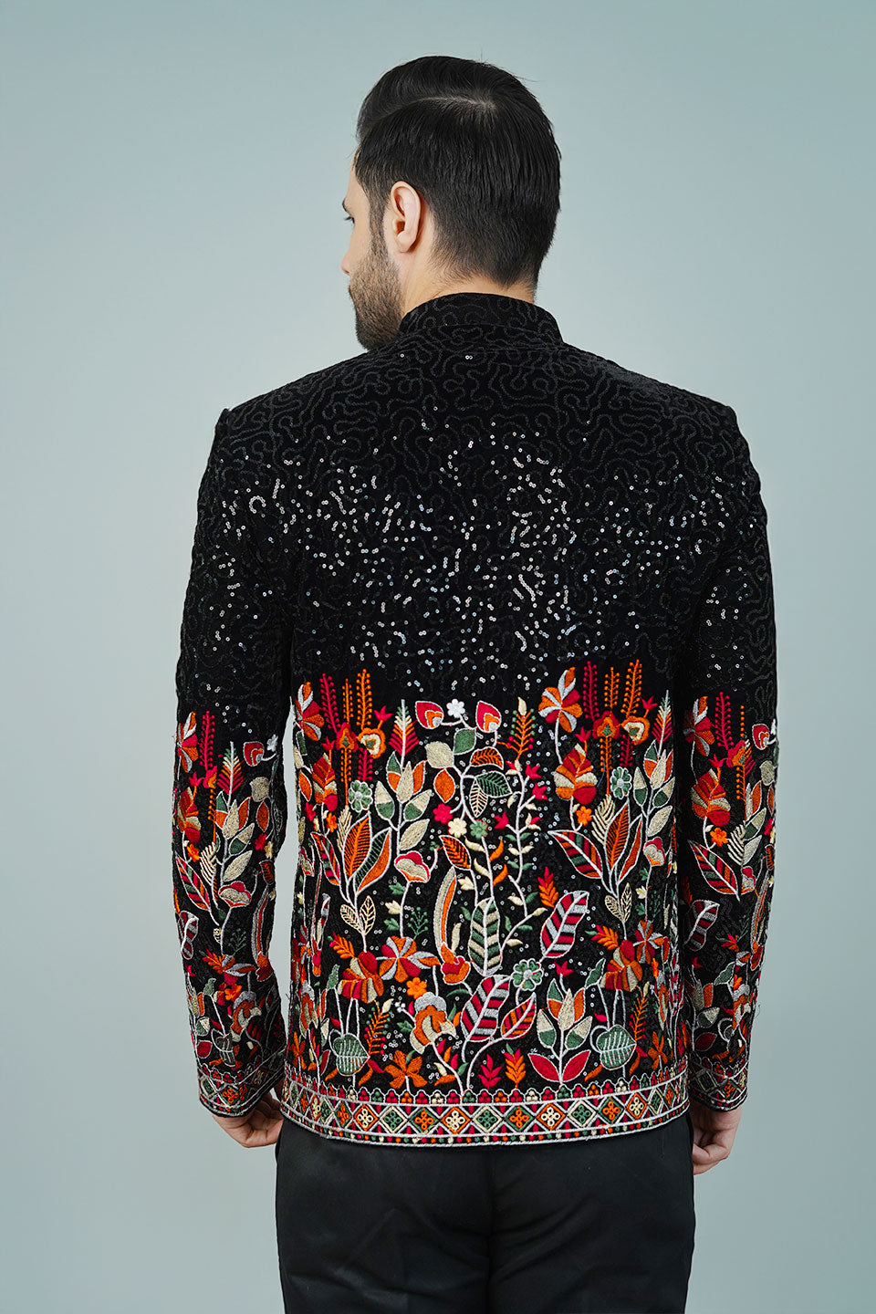 Rayon Black Bandhgala
