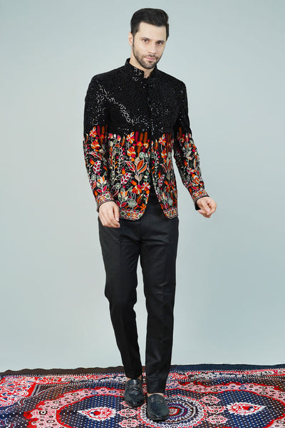 Rayon Black Bandhgala