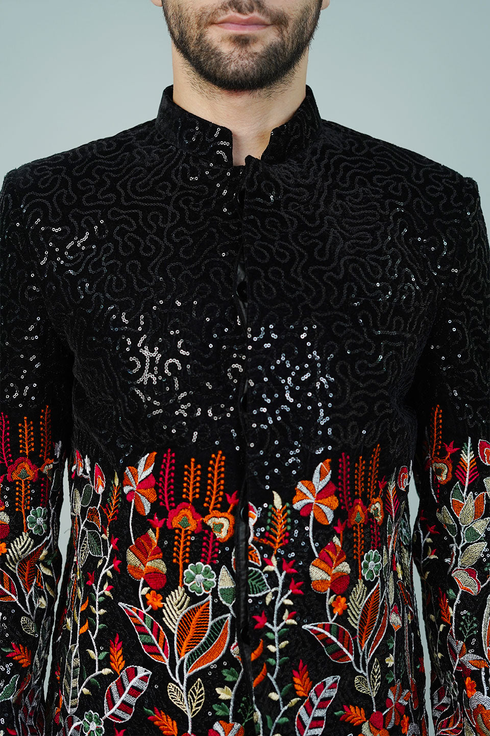 Rayon Black Bandhgala