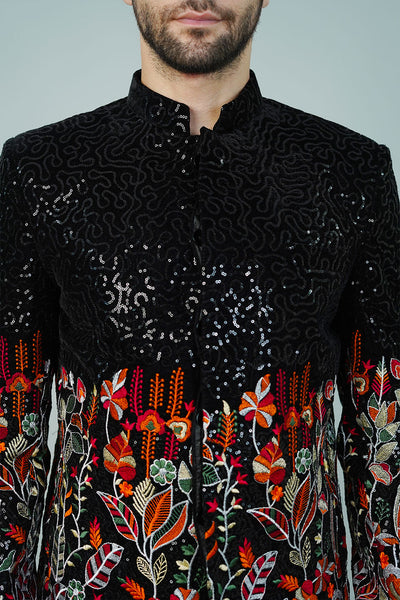Rayon Black Bandhgala