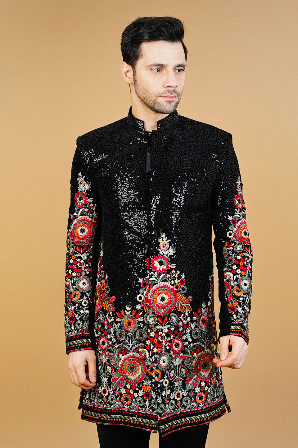 Velvet Black Bandhgala