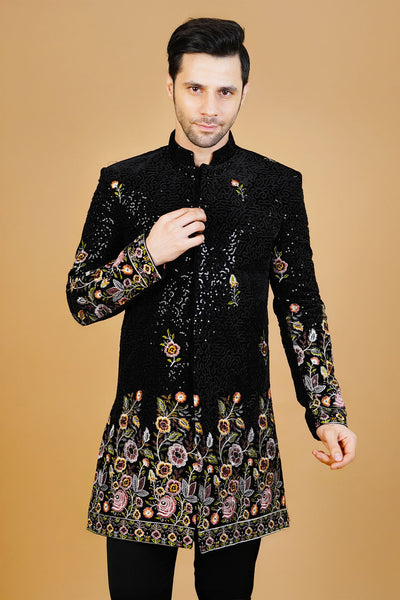 Velvet Black Bandhgala