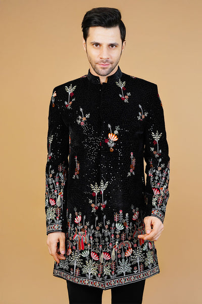 Velvet Black Bandhgala