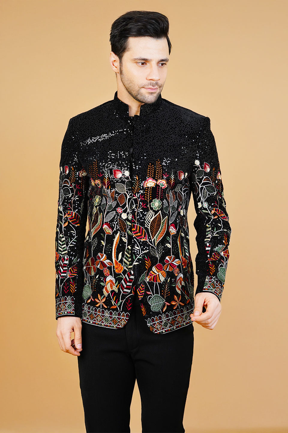 Velvet Black Bandhgala