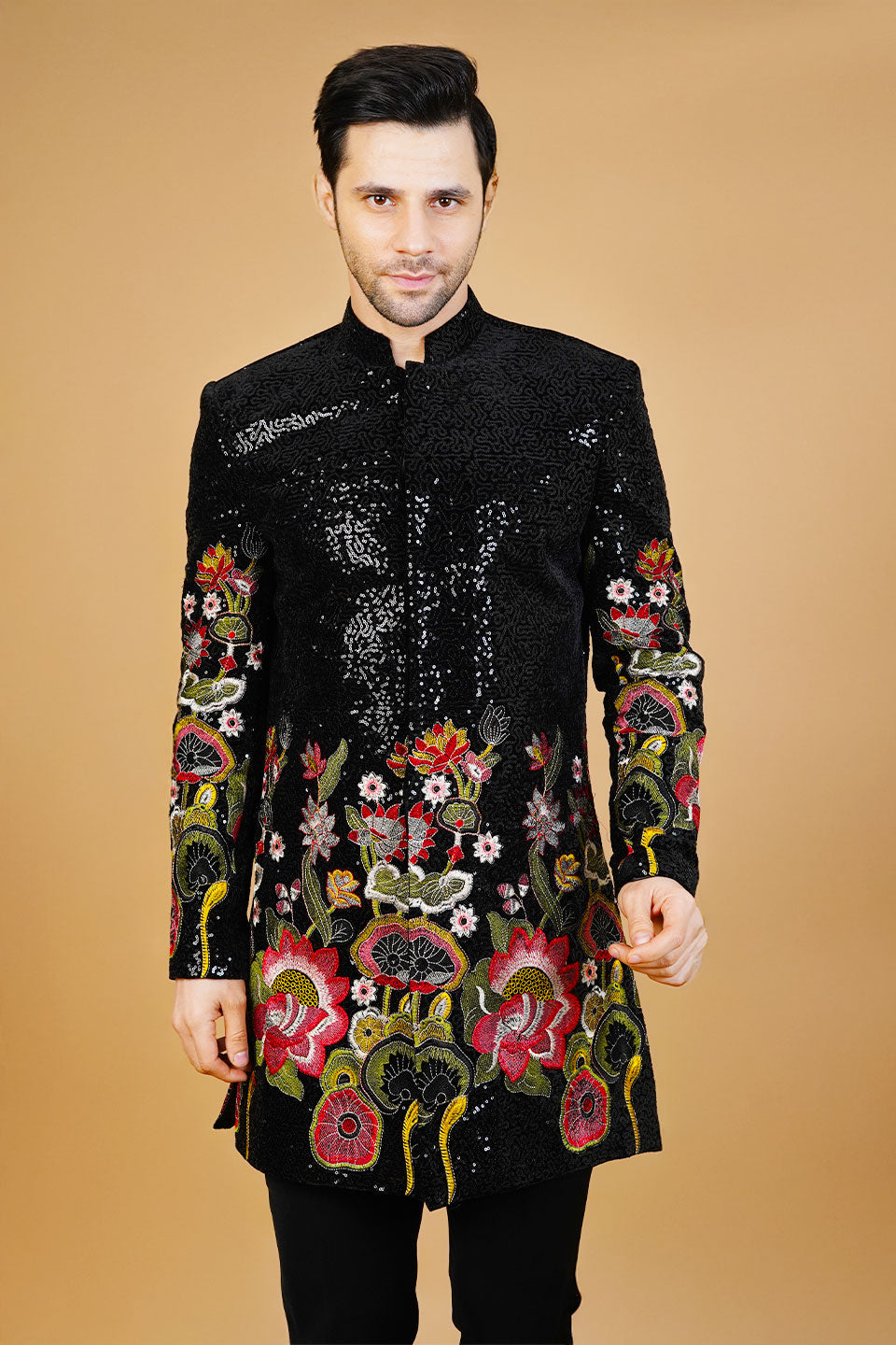 Velvet Black Bandhgala