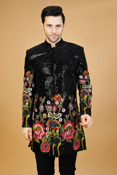 Velvet Black Bandhgala