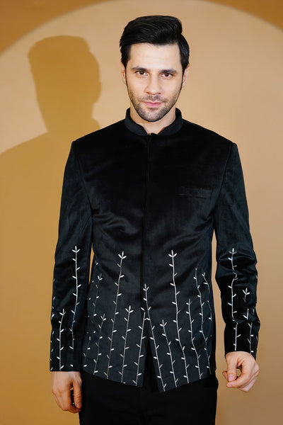 Velvet Black Bandhgala