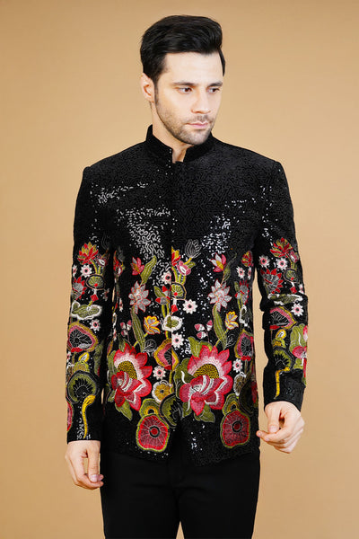 Velvet Black Bandhgala