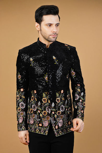 Velvet Black Bandhgala