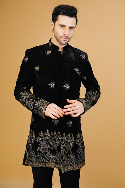 Velvet Black Bandhgala