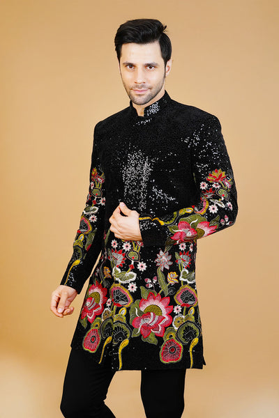 Velvet Black Bandhgala