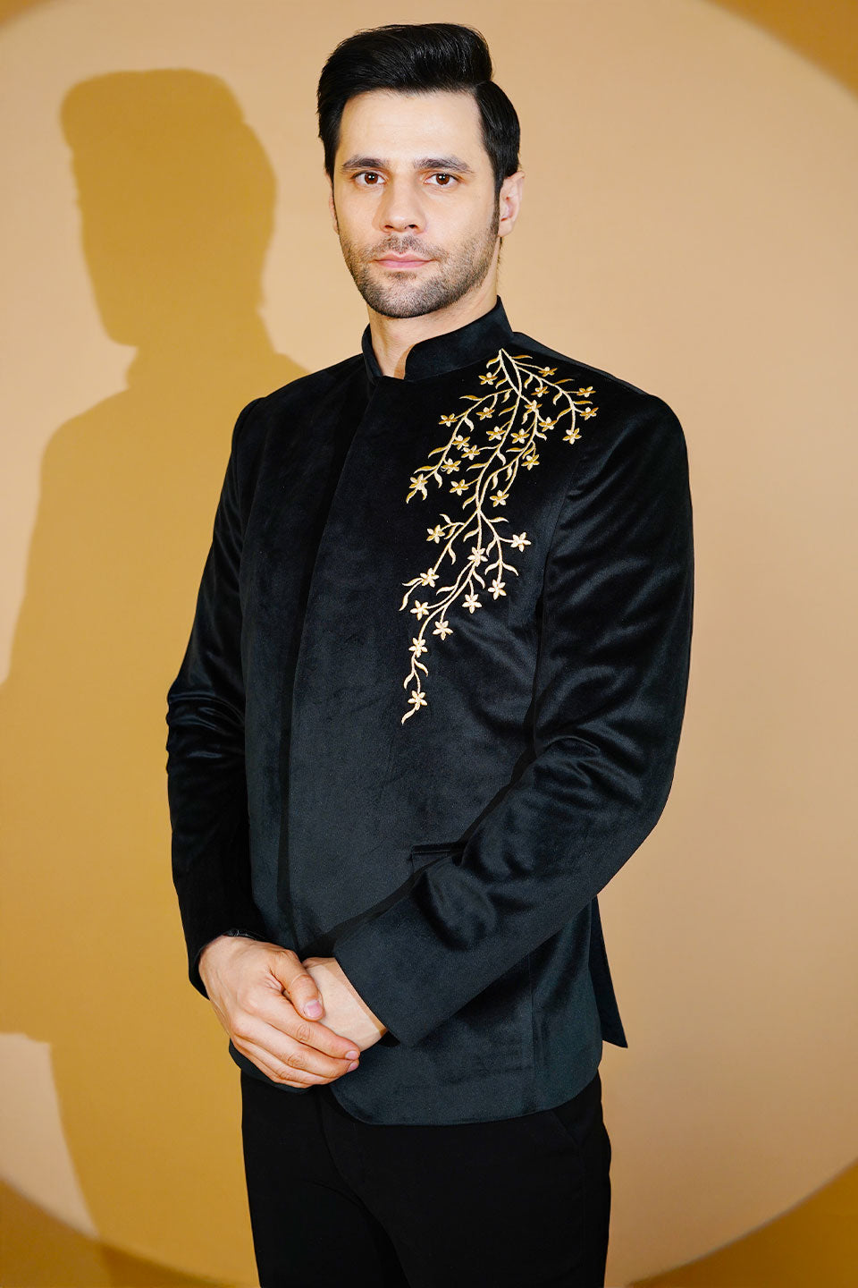 Velvet Black Bandhgala