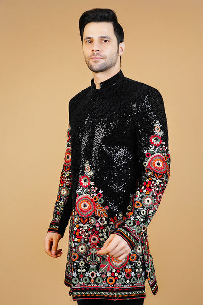 Velvet Black Bandhgala