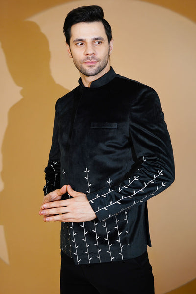 Velvet Black Bandhgala