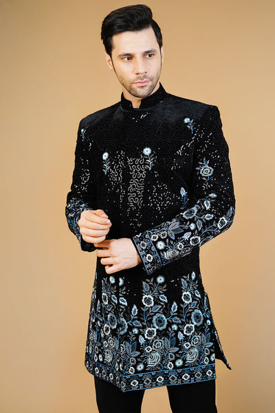 Velvet Black Bandhgala