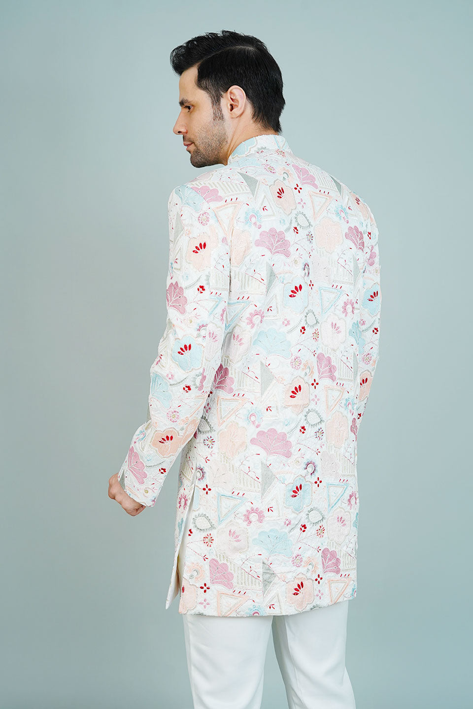 Polyester Satin Cream Bandhgala