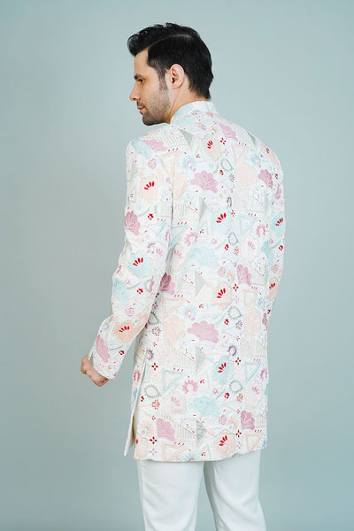 Polyester Satin Cream Bandhgala