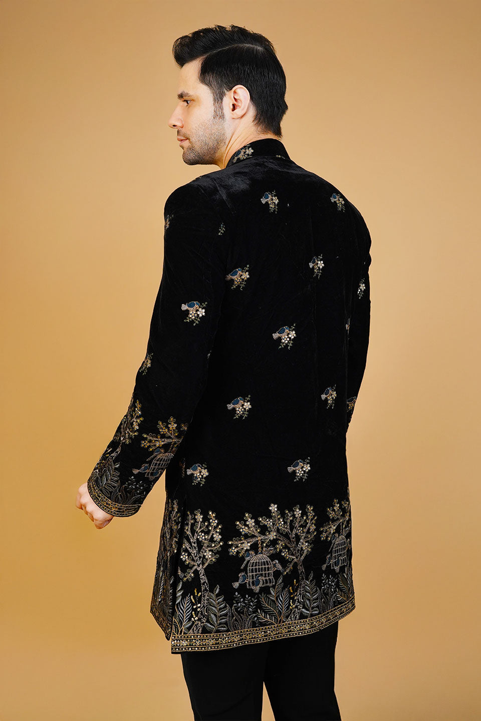 Velvet Black Bandhgala