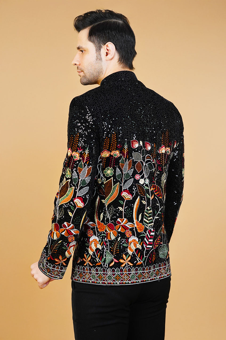 Velvet Black Bandhgala