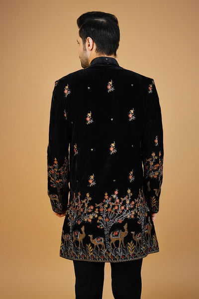 Velvet Black Bandhgala