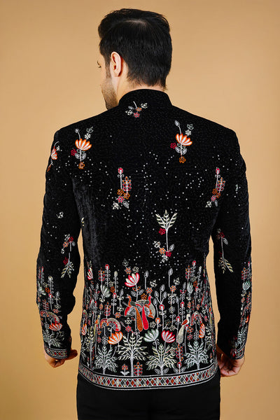 Velvet Black Bandhgala