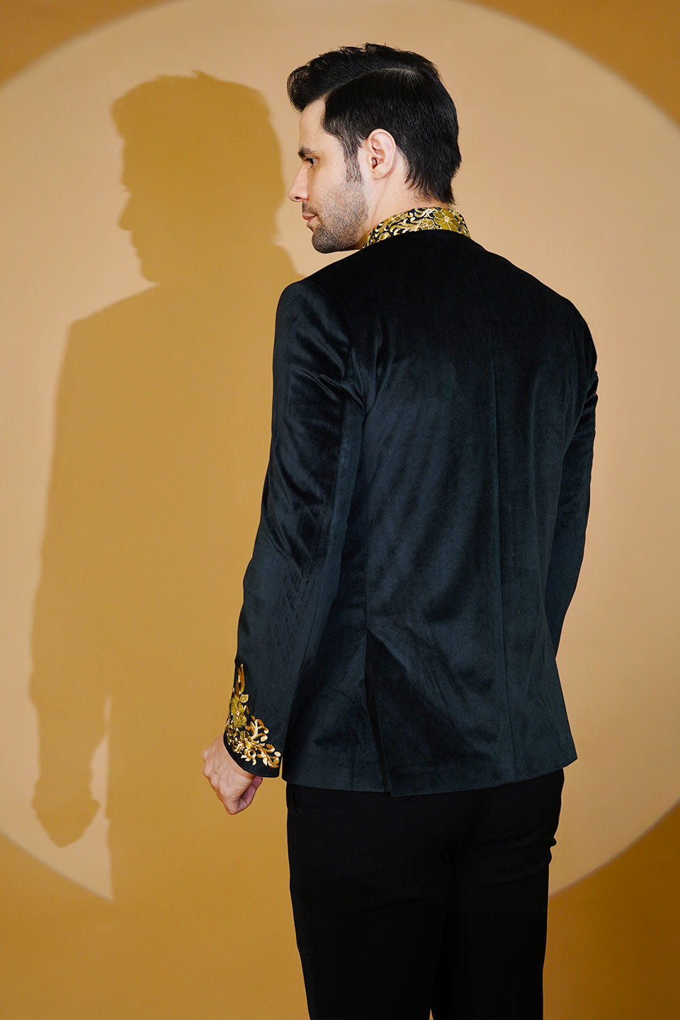 Velvet Black Bandhgala