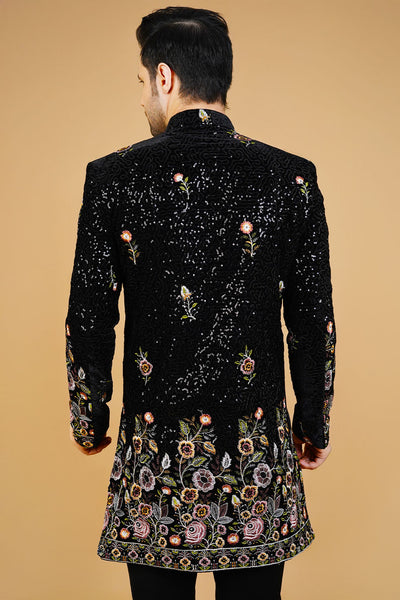 Velvet Black Bandhgala